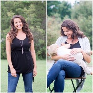 Latched Mama active drawstring nursing maternity tank black size XS